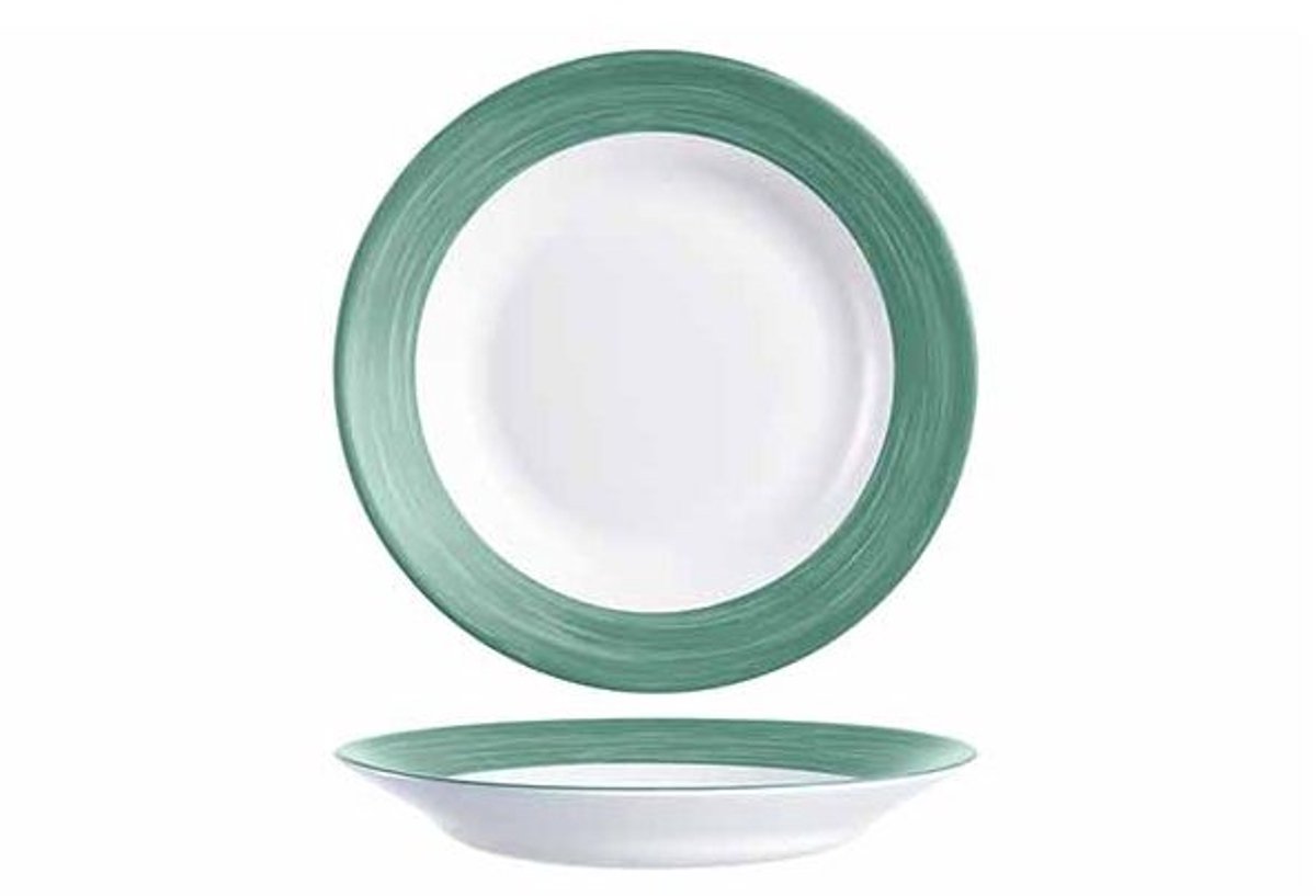 Brush Diep Bord Set6 Donkergroen D22,5cm