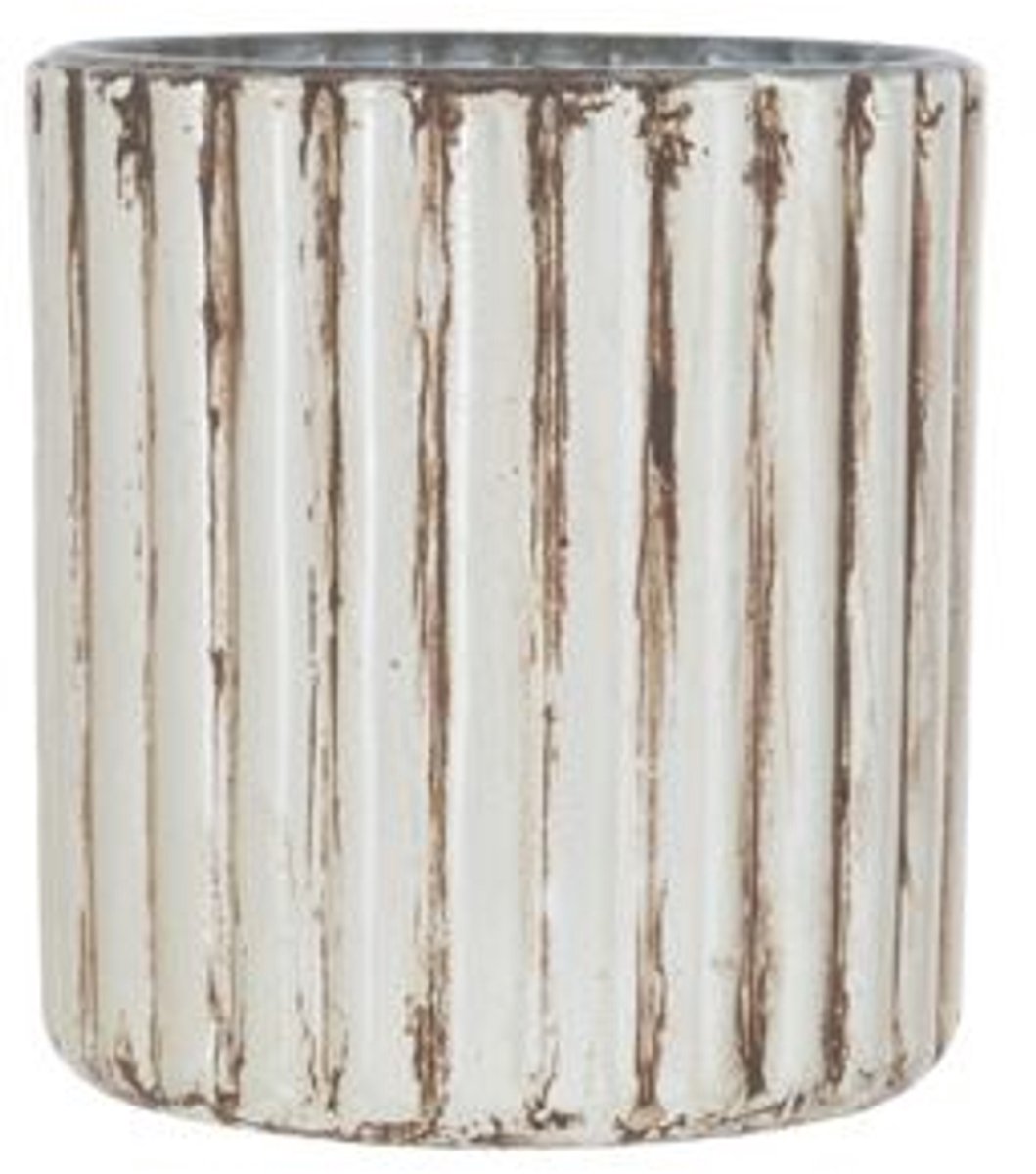 Cosy @ Home Theelichthouder Antique Stripes Cognac 7