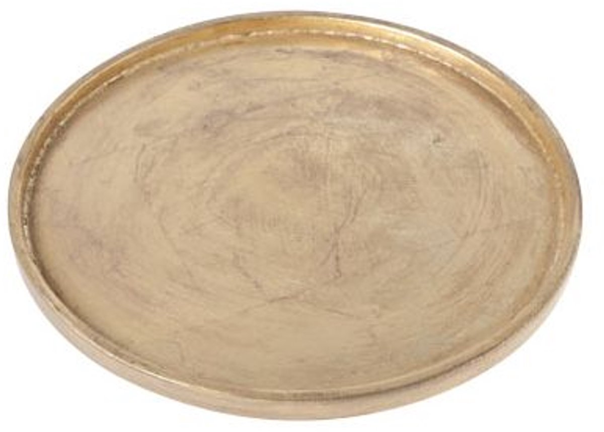 Cosy @ Home Dienblad Goud Rond Hout 30,5x31xh2
