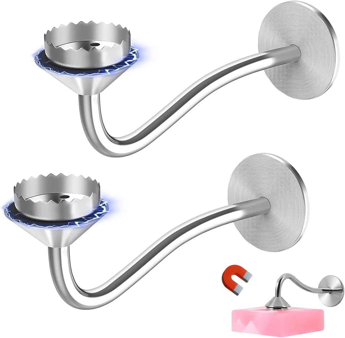 Zeephouder met magneet, 2 stuks, magneet, roestvrij staal, magnetische, zonder boren, voor douche, badkuip, wastafel en badkamer