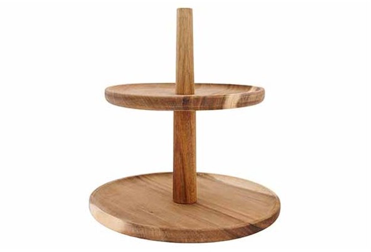 Etagere Rond Acacia - 2 Lagen D22xh24cm