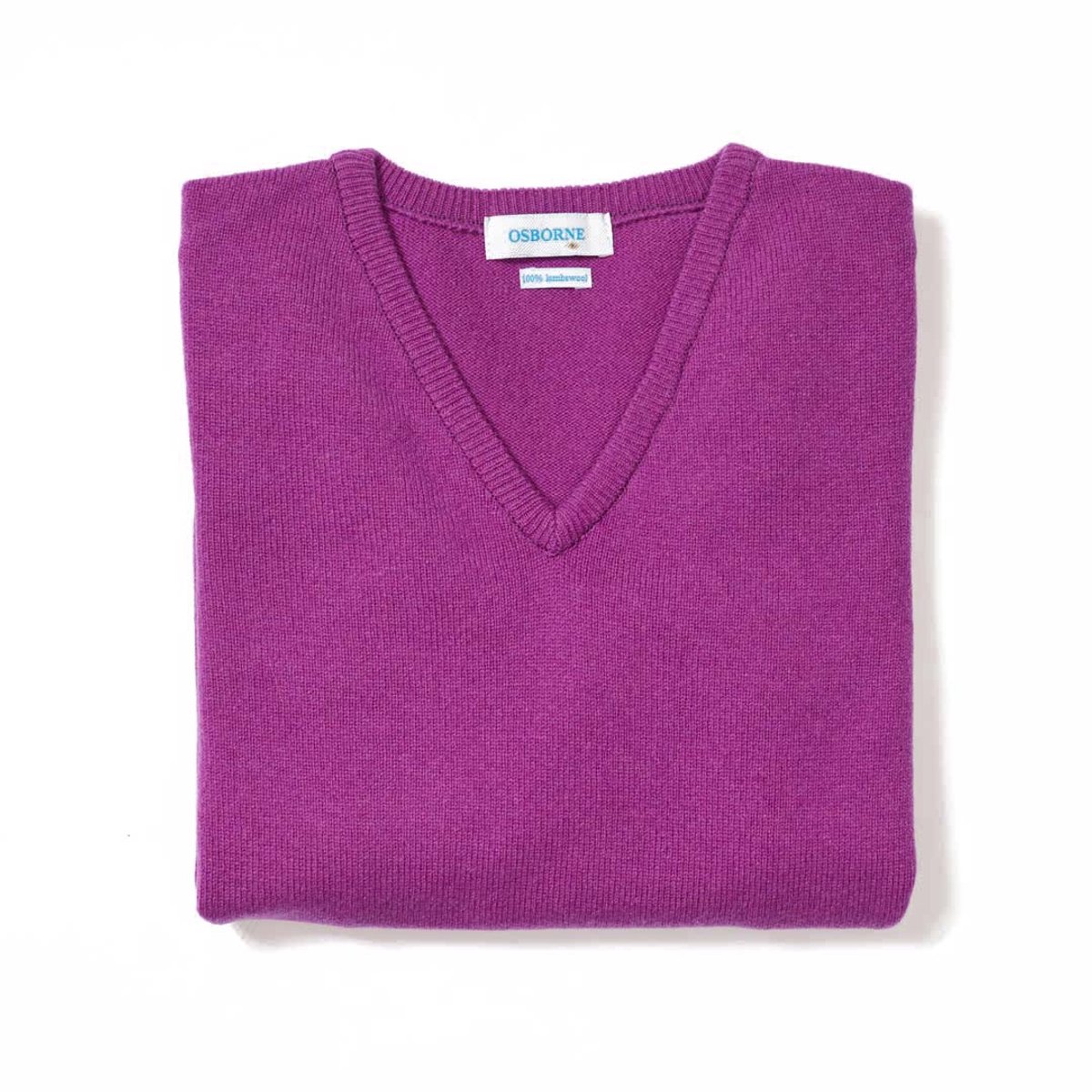 Osborne Knitwear Trui met V hals - Dames - Lamswol - Foxglove - 2XL