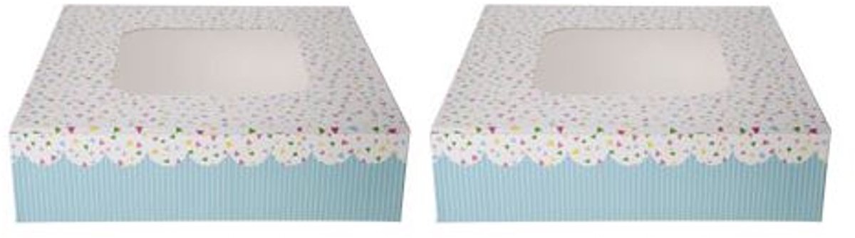Cosy & Trendy Taartdoos Set2 Vierkant 16x16cm Kleurdot