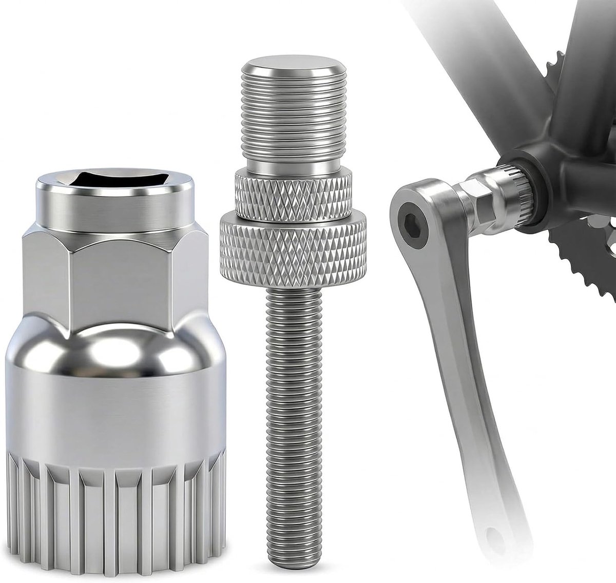 2-delige set trapasgereedschap, fiets trapasgereedschap, trapassleutel, tandwieltrekker, voor standaard 20-tanden, met Shimano Octalink Isis Truvativ Race Face en Fsa trapas