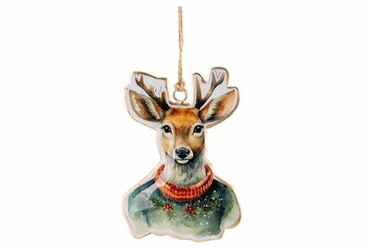 Hanger Vintage Deer Bruin 7x,5xh10cm Ijz Er