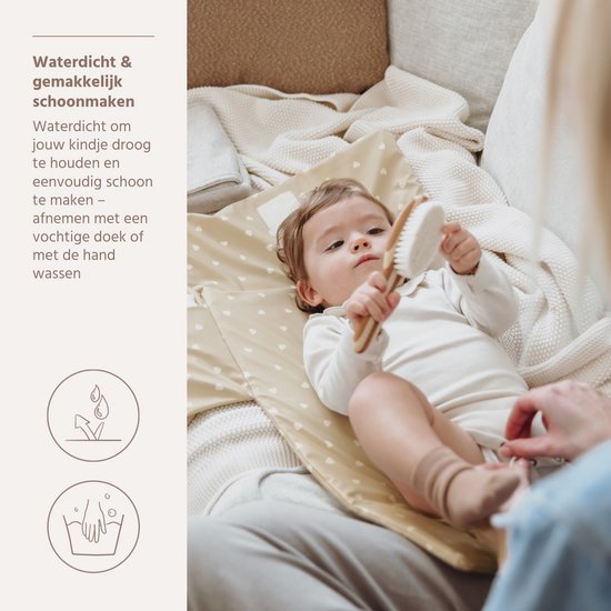 Meyco Baby Sweet Heart Verschoonmat - Sand/Soft Sand van Merkloos — afbeelding 4