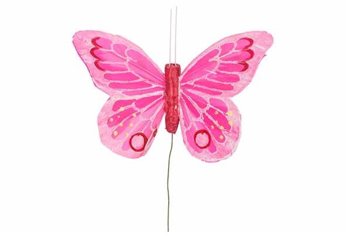 Vlinder Set12 Fuchsia 11x8xh3cm
