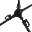 Zwarte, stevige stangenverbinding van een rod pod met verstelbare klemmen.