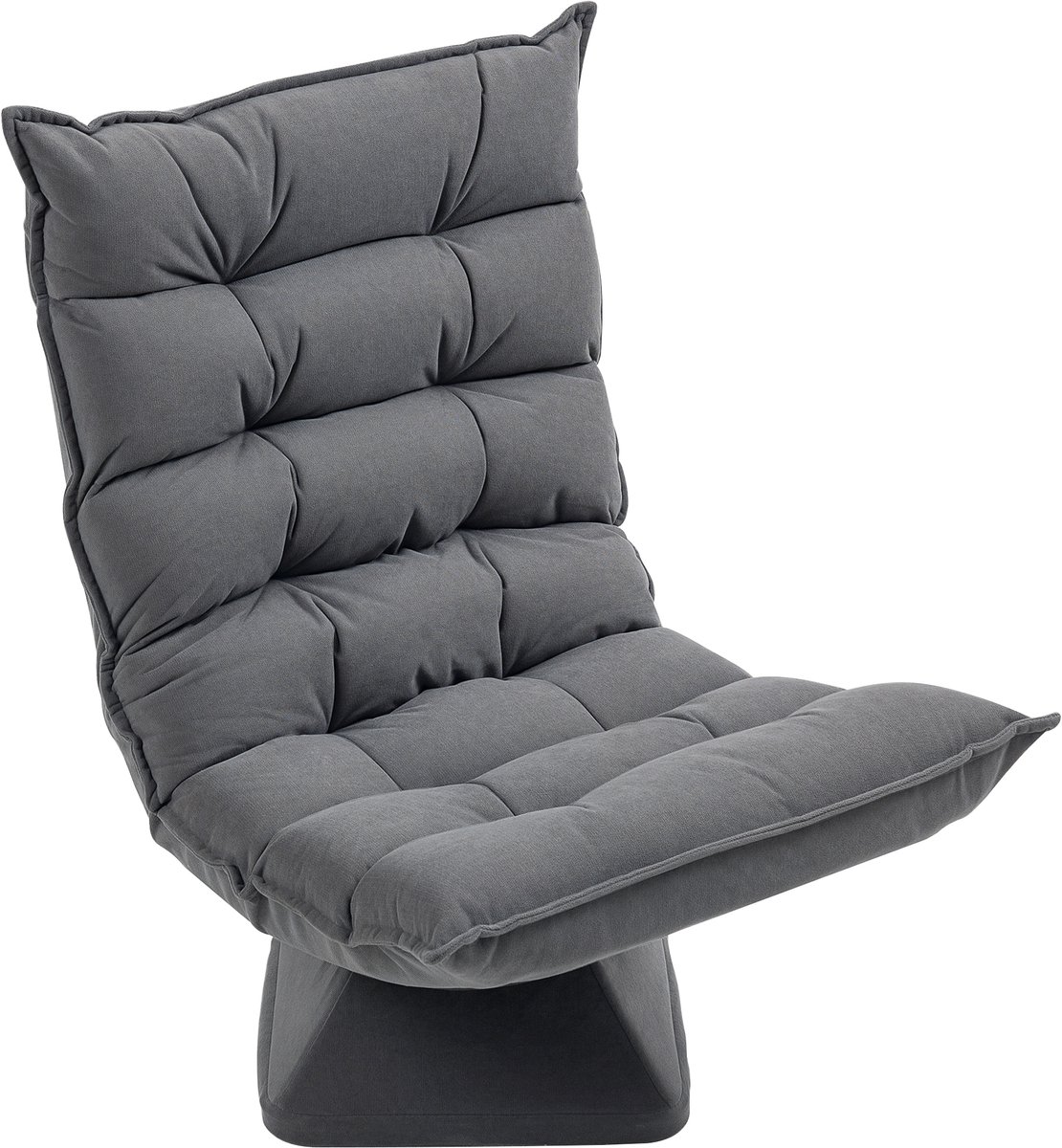 Designmodel met gesp voor de woonkamer relaxstoel - Ergonomisch & 360° draaibaar, verstelbare rugleuning erstelbare rugleuning - Comfortabele microvezel-fluweelstof voor de woonkamer - Grijs