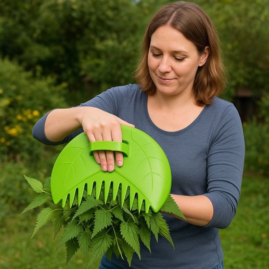 Kinzo Bladgrijper Set - 2-delige Bladschep en Afvalgrijper voor het opruimen van Bladeren - kunststof Bladhark voor in de Tuin - met ergonomisch handvat Ø36 cm van Kinzo — afbeelding 2