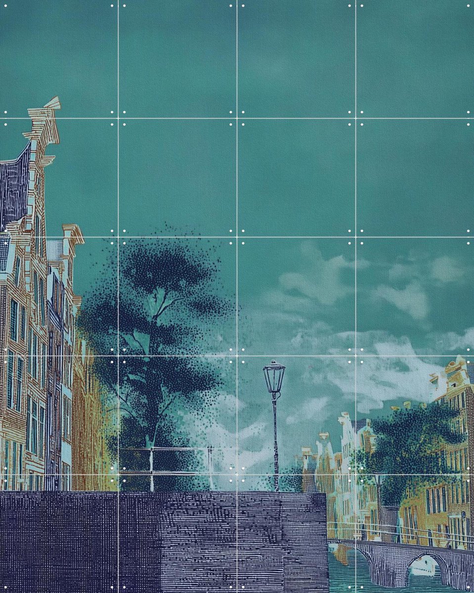 IXXI Amsterdam 1, Artclaud - 80 x 100 cm - Gratis ophangtool - Grote wanddecoratie en posters - Surrealisme, Kleurrijk, Street art, Fantasierijk