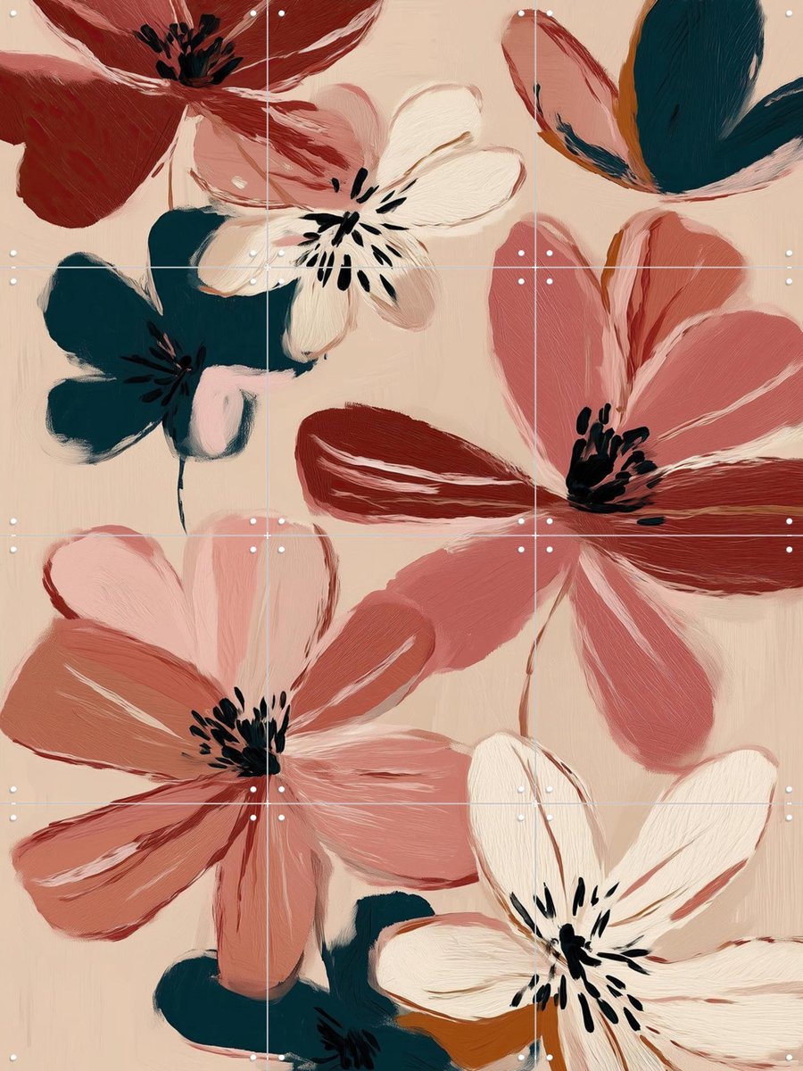 IXXI Blush and Wine Blossoms 2, Branka Kodžoman - 60 x 80 cm - Gratis ophangtool - Grote wanddecoratie en posters - Schilderijen, Kwaststreken