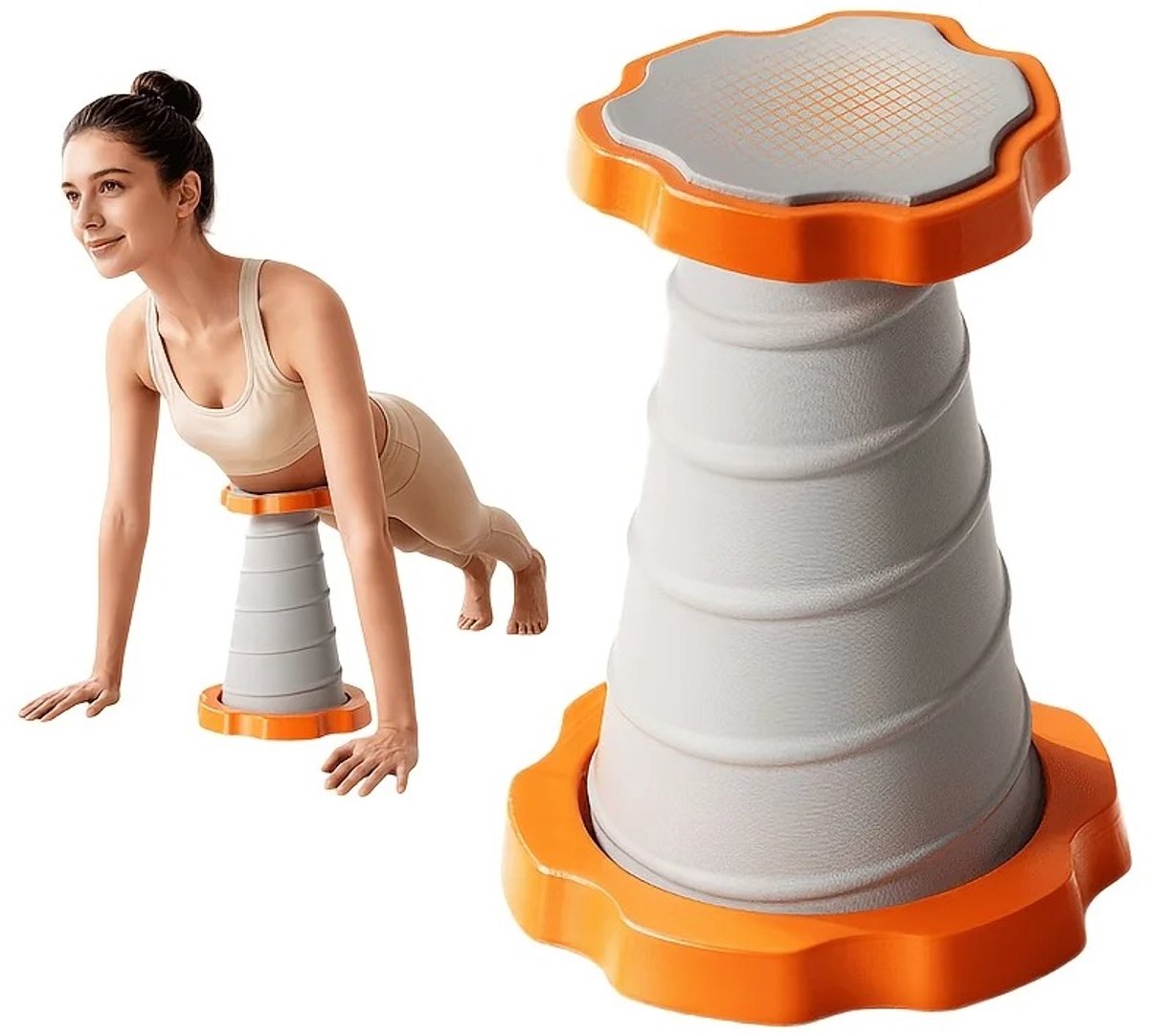 North Collective PushAssist Pro – Push up Bord - Push-up Trainer met Veerondersteuning – Push-up Hulp – Opdrukken - Core Trainer – Voor Home Workout – Oranje