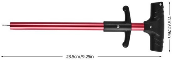 2 stuks-Hakenverwijderaar van aluminiumlegering - T-vormige hakenverwijderaar - Hakenverwijderaar - Geschikt voor buitenvissen - Rood - 23,5 × 7 cm — afbeelding 2