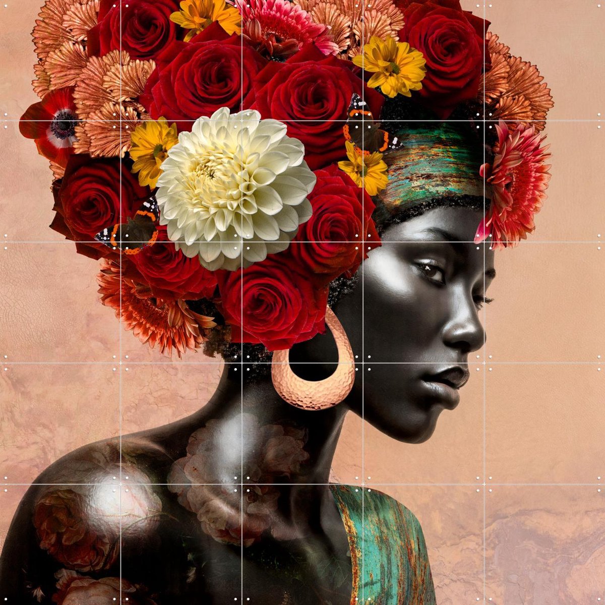 IXXI Royal Grace, Sander van Laar - 100 x 100 cm - Gratis ophangtool - Grote wanddecoratie en posters - Speels, Surrealisme, Gemengde Technieken