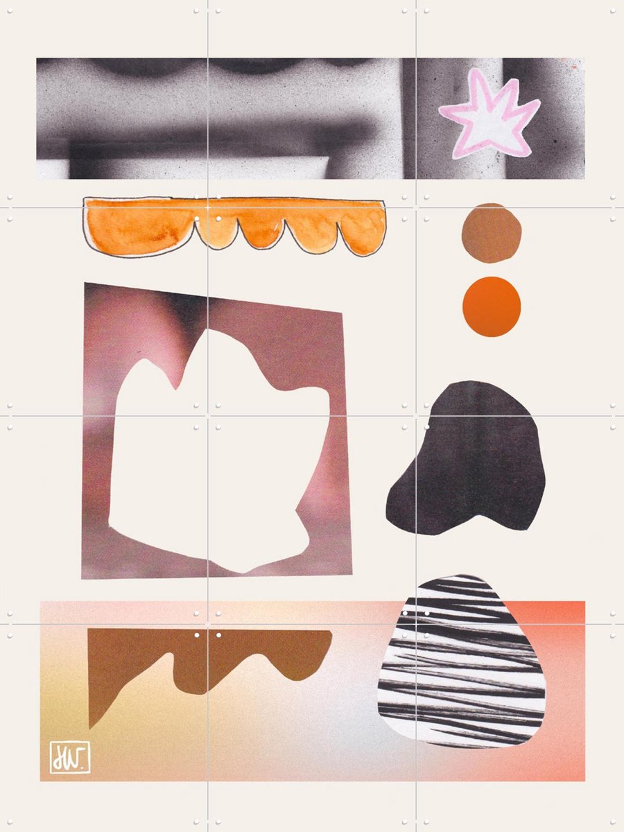IXXI Rewritten Pieces, Henriette Visscher - 60 x 80 cm - Gratis ophangtool - Grote wanddecoratie en posters - Gemengde Technieken, Art Deco, Collage