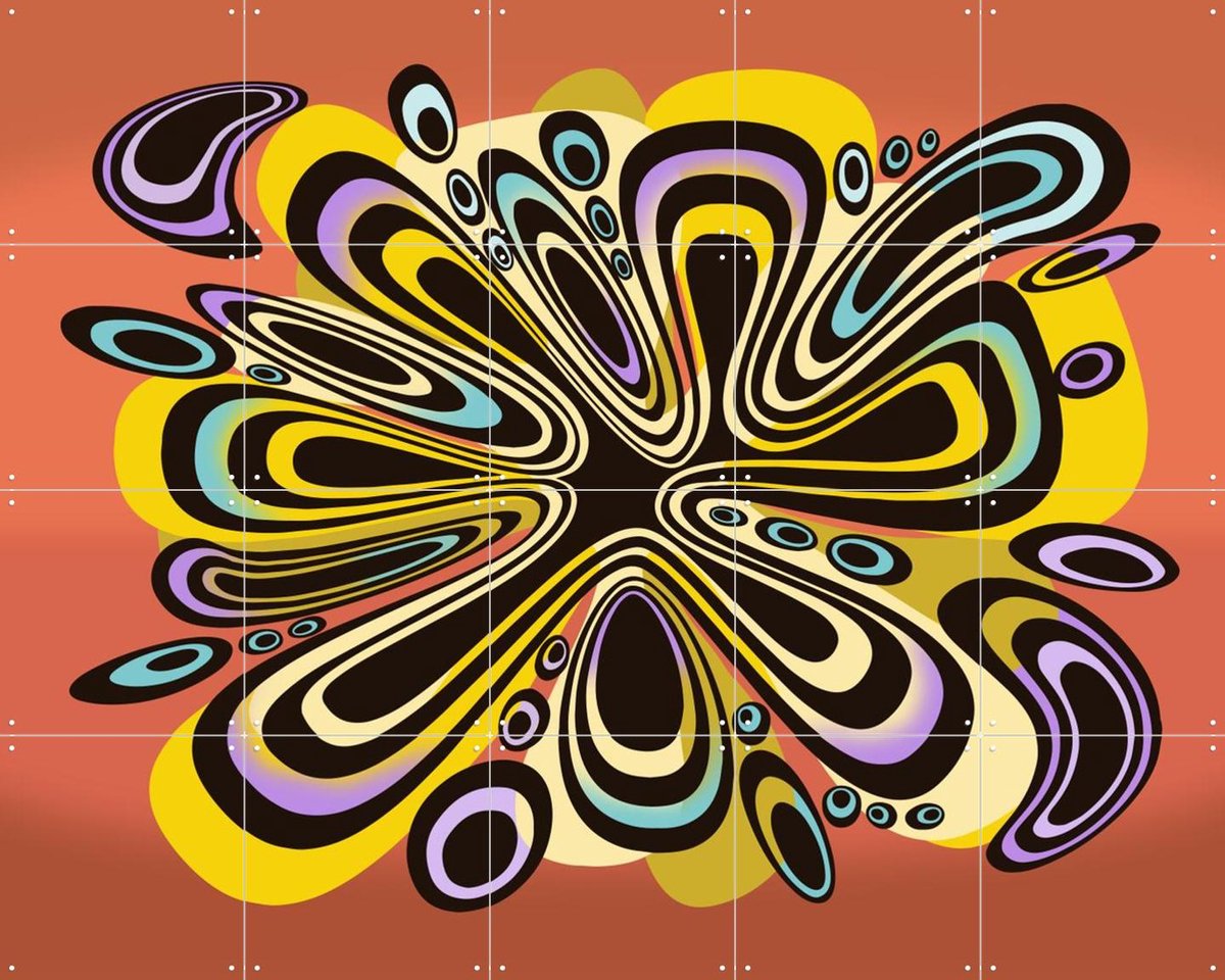 IXXI Paint Splatter, Alejandro B. Canoy - 100 x 80 cm - Gratis ophangtool - Grote wanddecoratie en posters - Surrealisme, Modern, Speels, Digitale