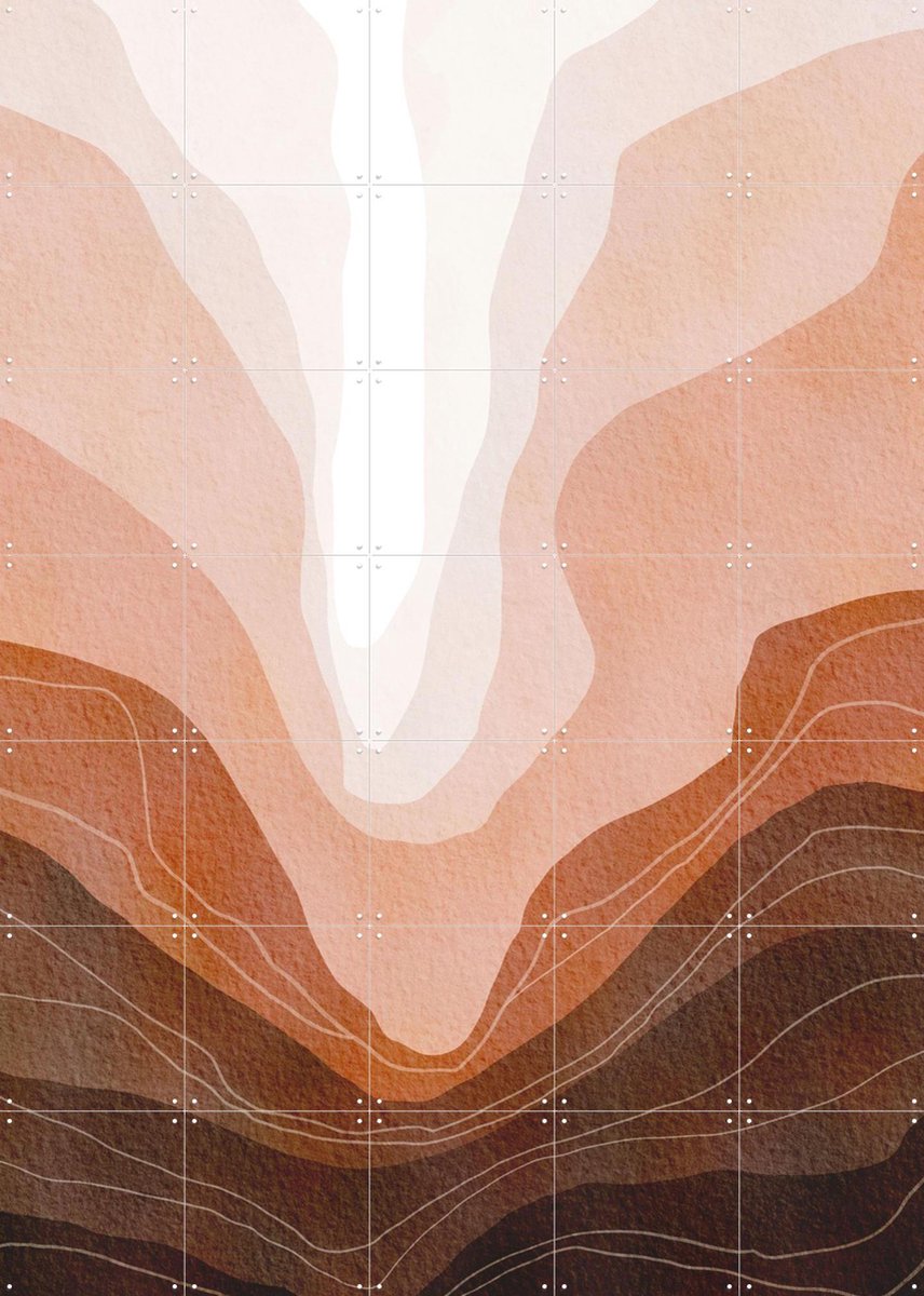 IXXI Wavy, Melloi Art & Various - 100 x 140 cm - Gratis ophangtool - Grote wanddecoratie en posters - Aquarel, Kwaststreken, Abstract, Slaapkamer