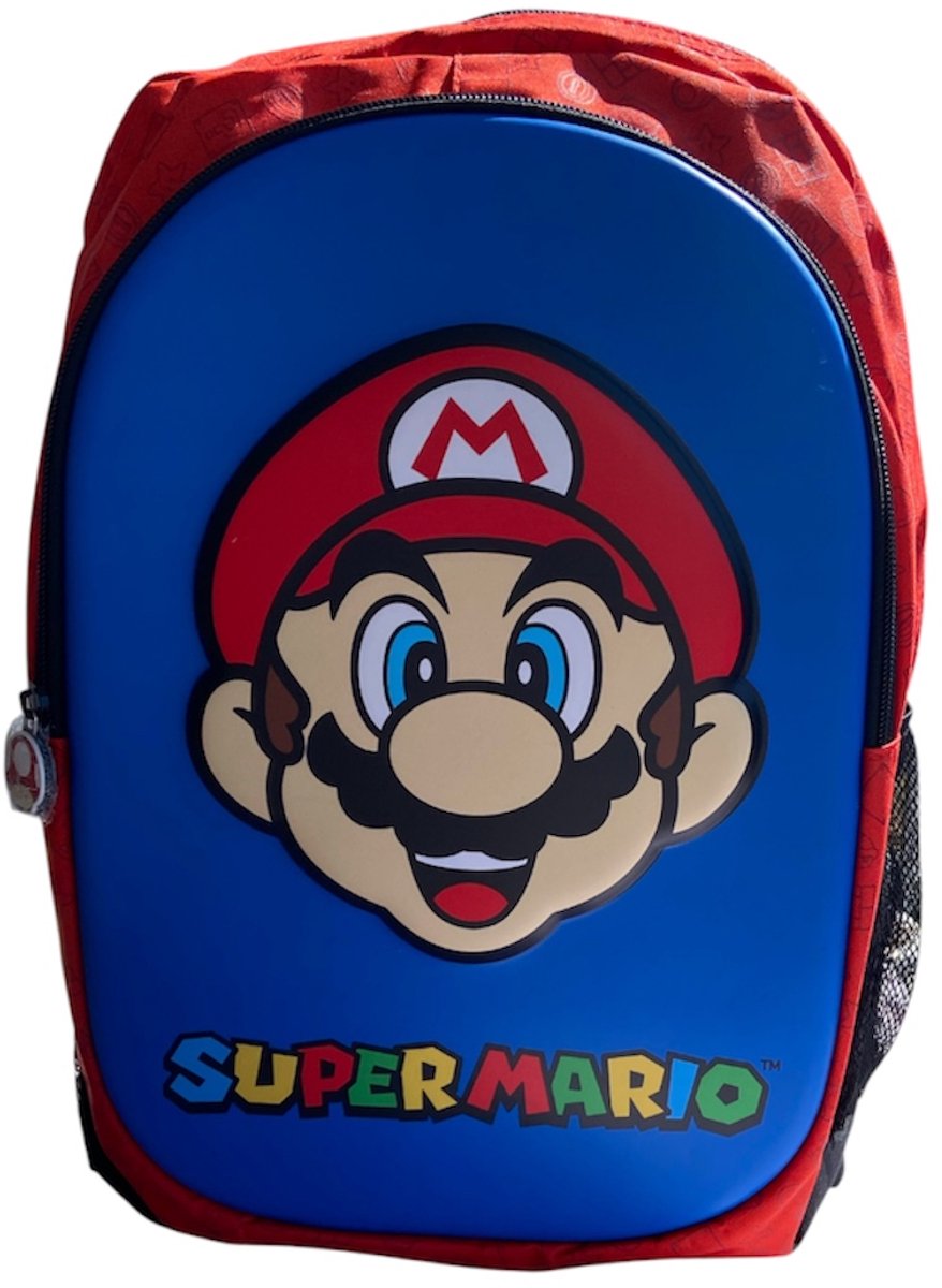 Nintendo Super Mario Rugzak - Kindertas - 3D Reliëf - Rood/Blauw