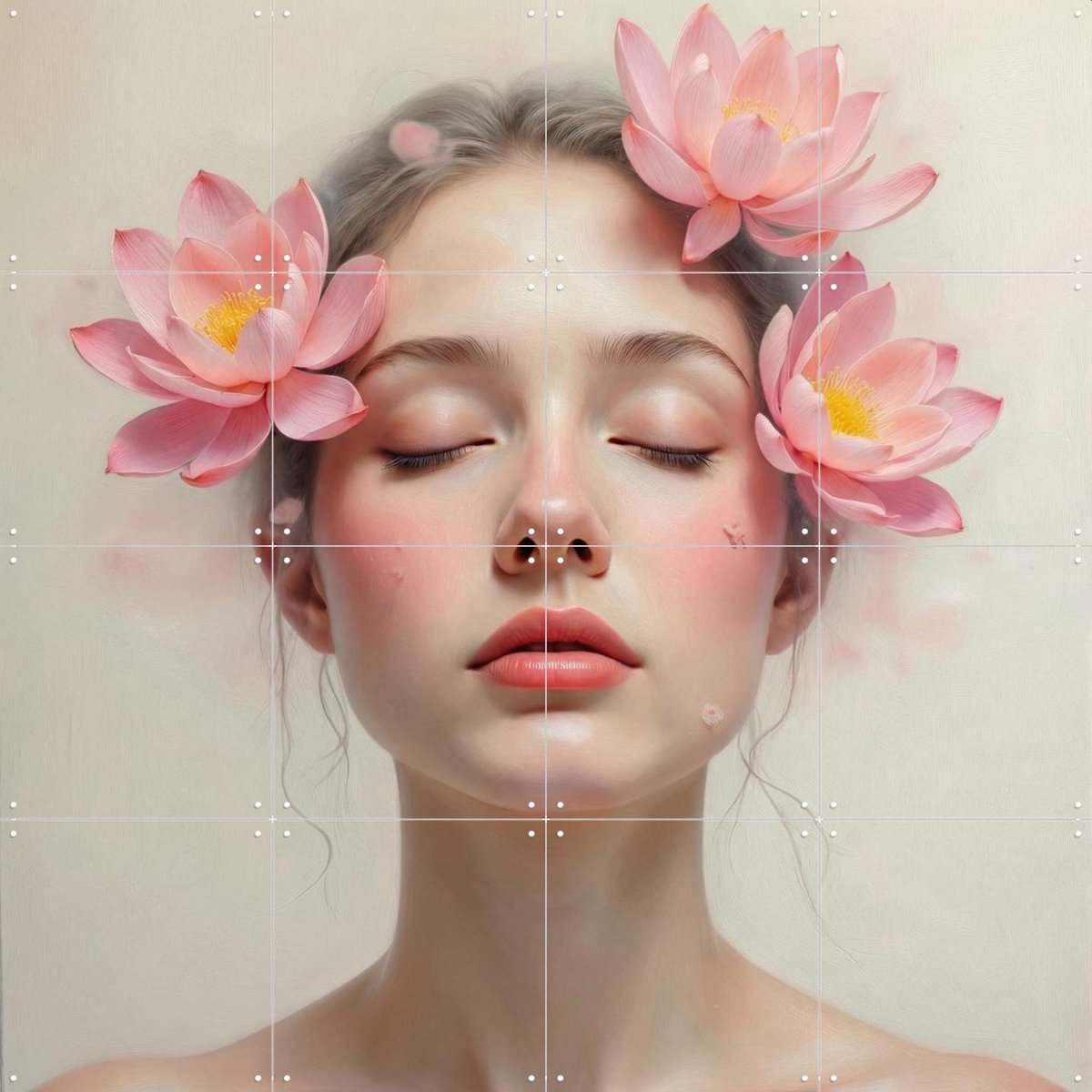 IXXI Pink Reverie, IXXI Studio - 80 x 80 cm - Gratis ophangtool - Grote wanddecoratie en posters - Fantasierijk, Surrealisme, Trap, Slaapkamer, Gang