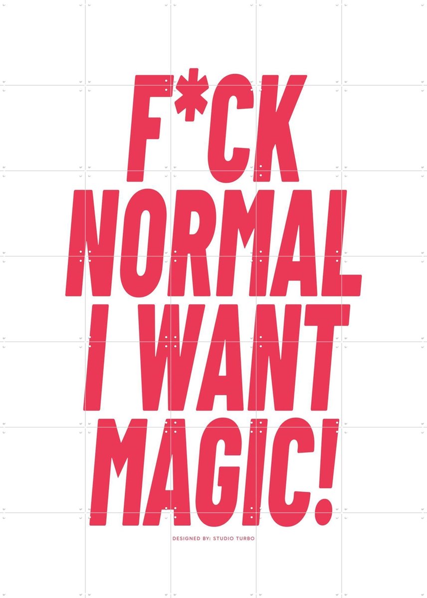 IXXI F*ck Normal, Studio Turbo - 100 x 140 cm - Gratis ophangtool - Grote wanddecoratie en posters - Typografie, Speels, Grafisch Ontwerp, Badkamer