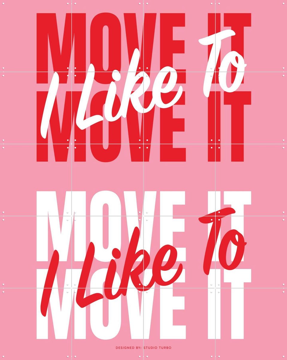 IXXI Move It Move It, Studio Turbo - 80 x 100 cm - Gratis ophangtool - Grote wanddecoratie en posters - Typografie, Grafisch Ontwerp, Speels, Digitale