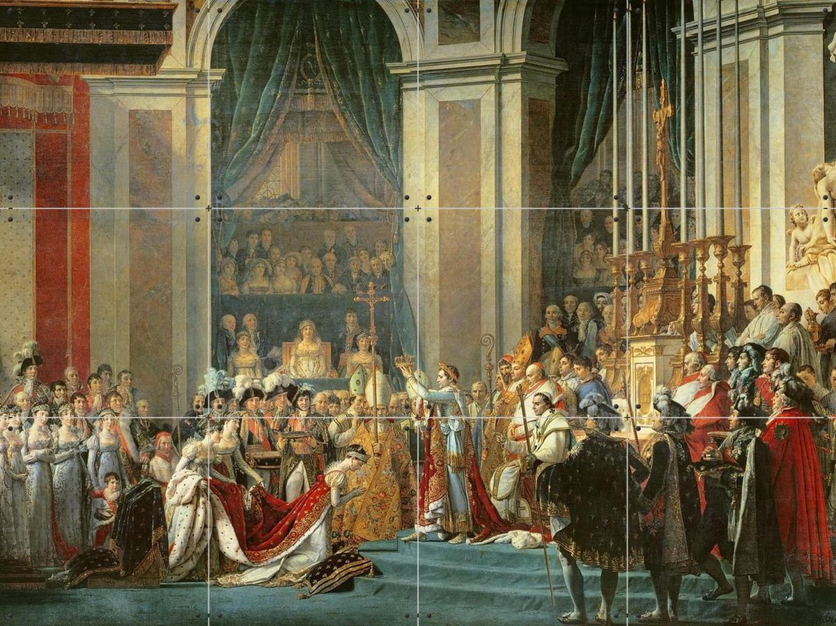 IXXI The Coronation of Napoleon, Jacques-Louis David & Bridgeman Images - 80 x 60 cm - Gratis ophangtool - Grote wanddecoratie en posters - Olieverf