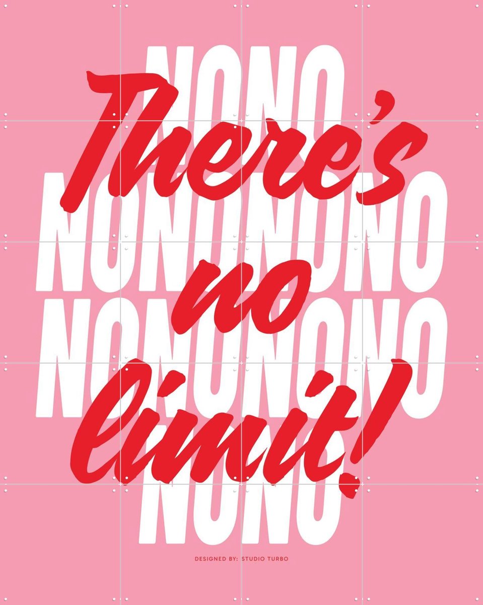 IXXI Nononono, Studio Turbo - 80 x 100 cm - Gratis ophangtool - Grote wanddecoratie en posters - Typografie, Grafisch Ontwerp, Speels, Woonkamer