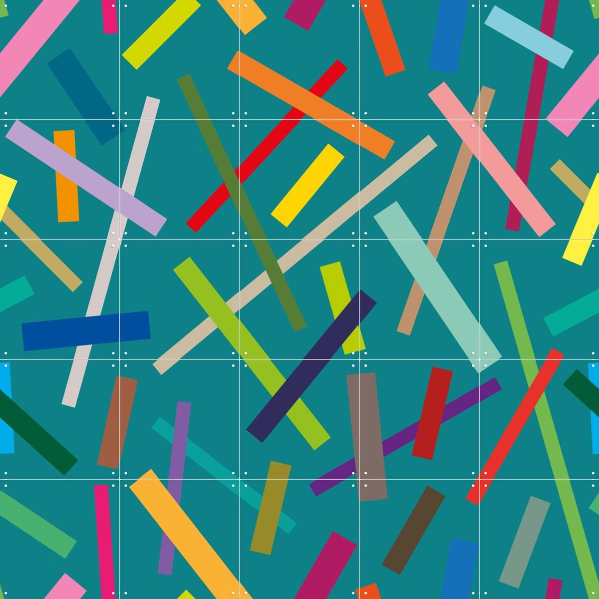 IXXI Mikado, Markus Laible - 100 x 100 cm - Gratis ophangtool - Grote wanddecoratie en posters - Modern, Digitale Kunst, Pop art, Abstract