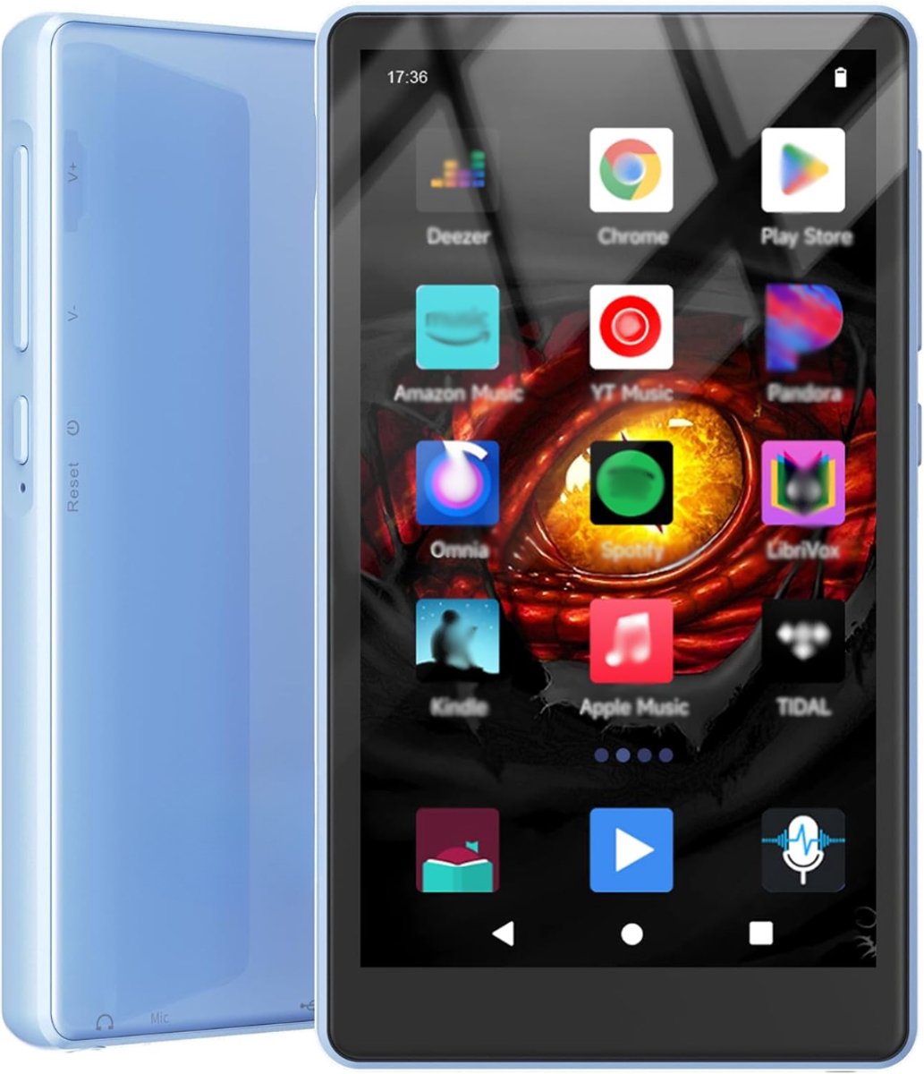 SNJY® MP3 Speler Bluetooth - MP4 Speler - Muziek Speler - Touchscreen - 96GB - Blauw