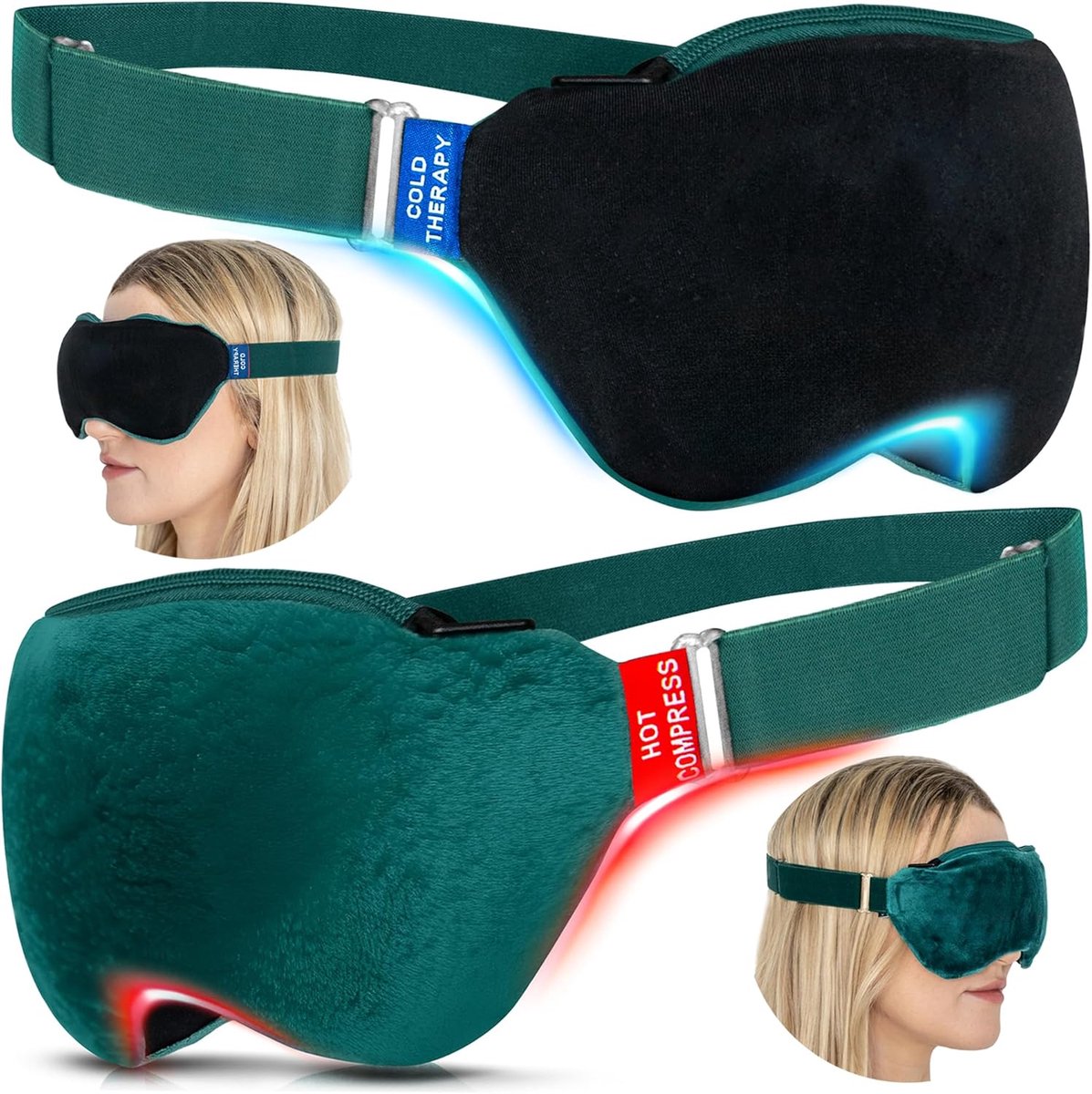 Warmte Oogmasker - Koud Gel Oogmasker - Herbruikbaar Kompres voor Ogen - 2-in-1 Warmte en Koeltherapie - Zachte Zijde - Tegen Vermoeide en Opgezwollen Ogen - Migraine Ondersteuning