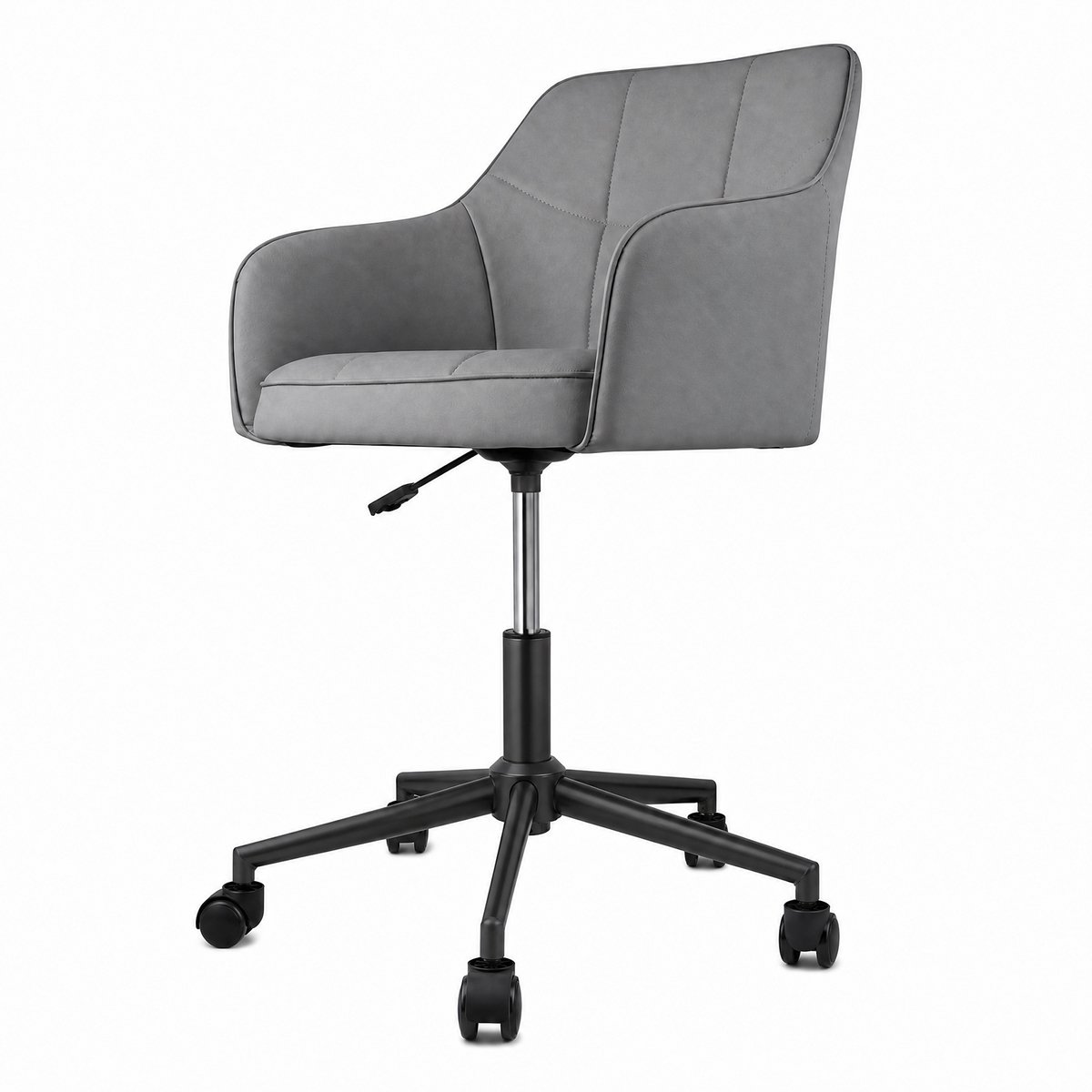 PIPIPOXER Bureaustoel-Homeoffice stoel - draaistoel met rugsteun - Ergonomische bureaustoel- in hoogte verstelbare bureaustoel met wielen -geschikt voor slaapkamer , kantoor en studeerkamer-grijs