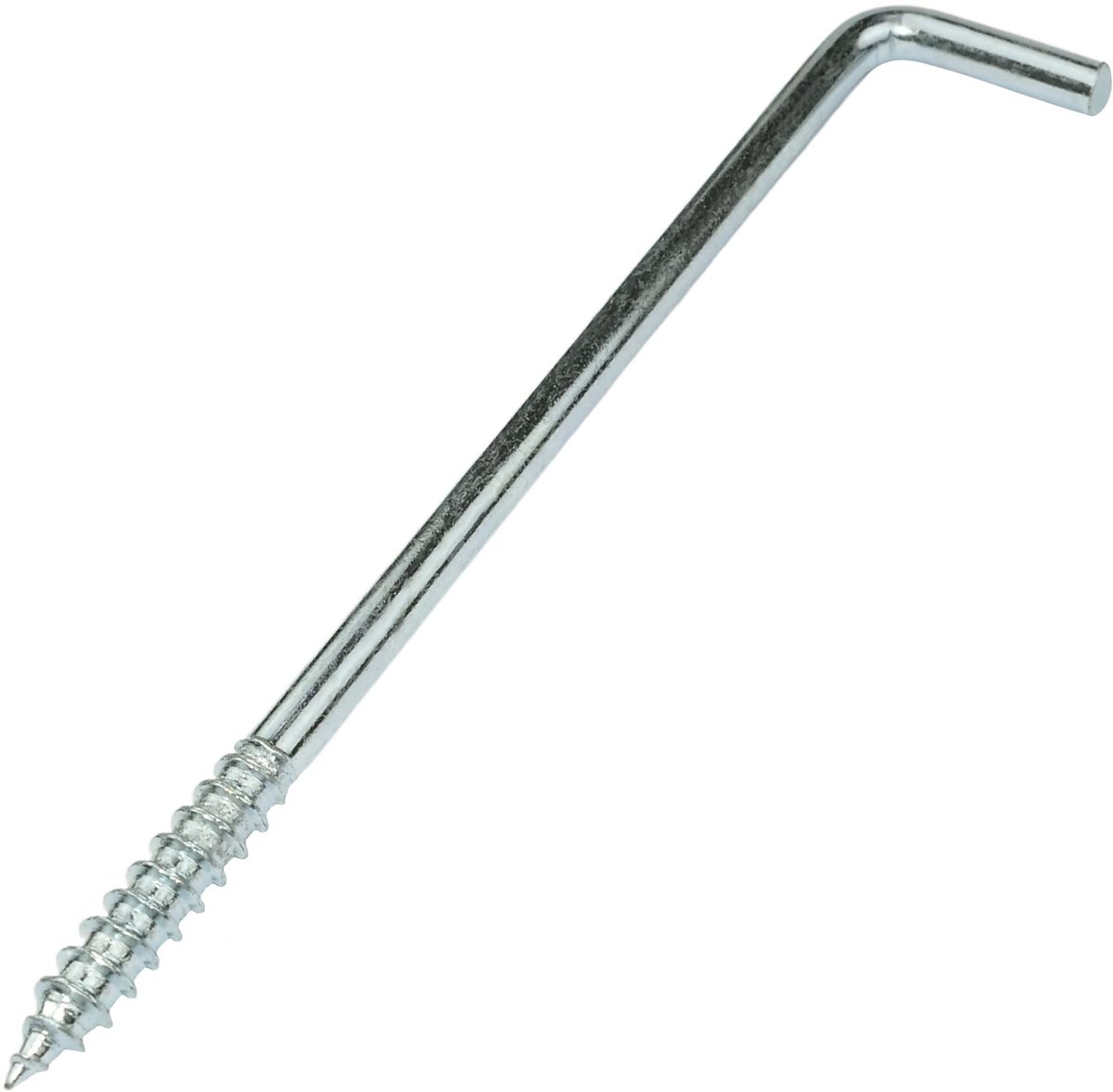 Schroefhaken in de vorm L voor schroeven Ø4x81mm - vierkante haken met zelftappende schroef - van verzinkt staal - kleur zilver