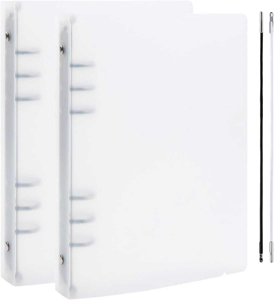 2 stuks A5 6-ring ringband omslag helder transparant zachte PVC voor navulbaar notitieboekje met matte oppervlakte voor stempel- en malopslag (transparant)