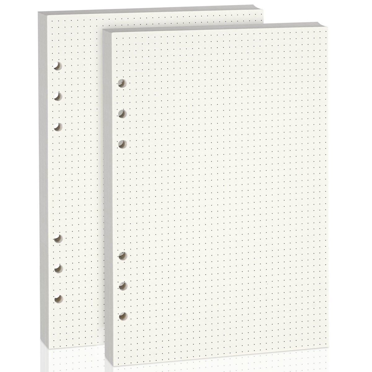 6-gaats gestippelde lijn navulpapier – 160 vellen (2 × 80), losse blad planner inlegvellen voor A5 6-ring ringbanden & notitieboeken – Vulpenvriendelijk-Dubbelzijdig Geen doorbloeden.