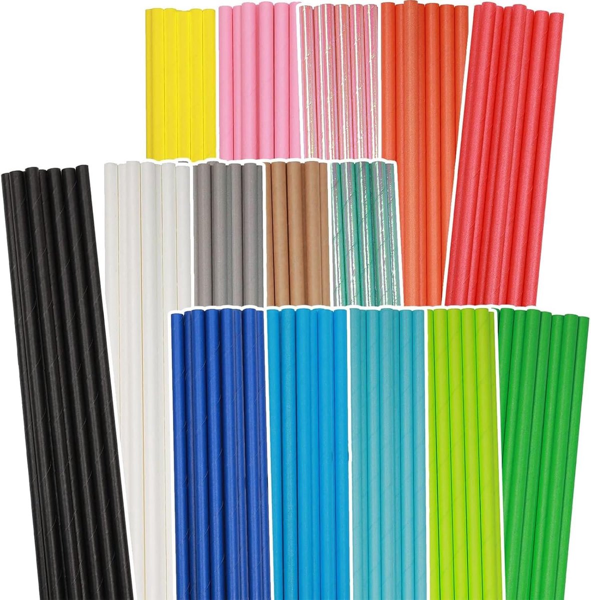Rietjes, 150 stuks (15 effen kleuren)