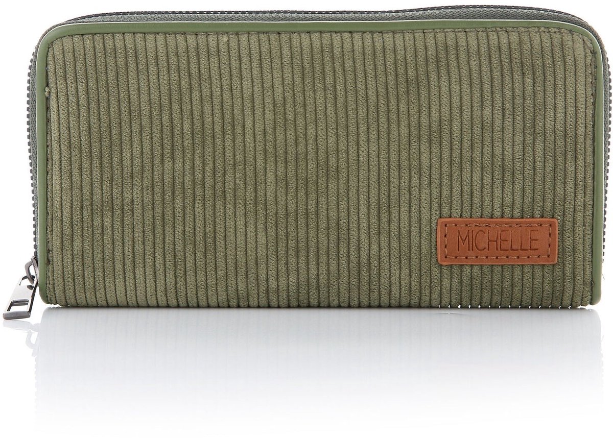Sunset Fashion Portemonnee Corduroy groen 20x10cm