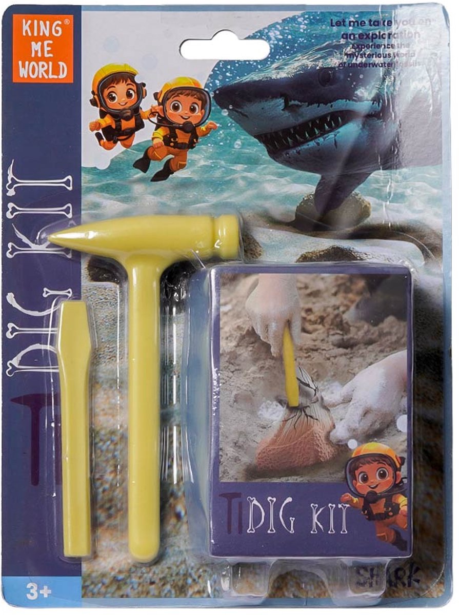 PIA Soft Toys - Speelfiguren - Haaientand opgravingsset 6,5 cm x 3,5 cm x 9 cm