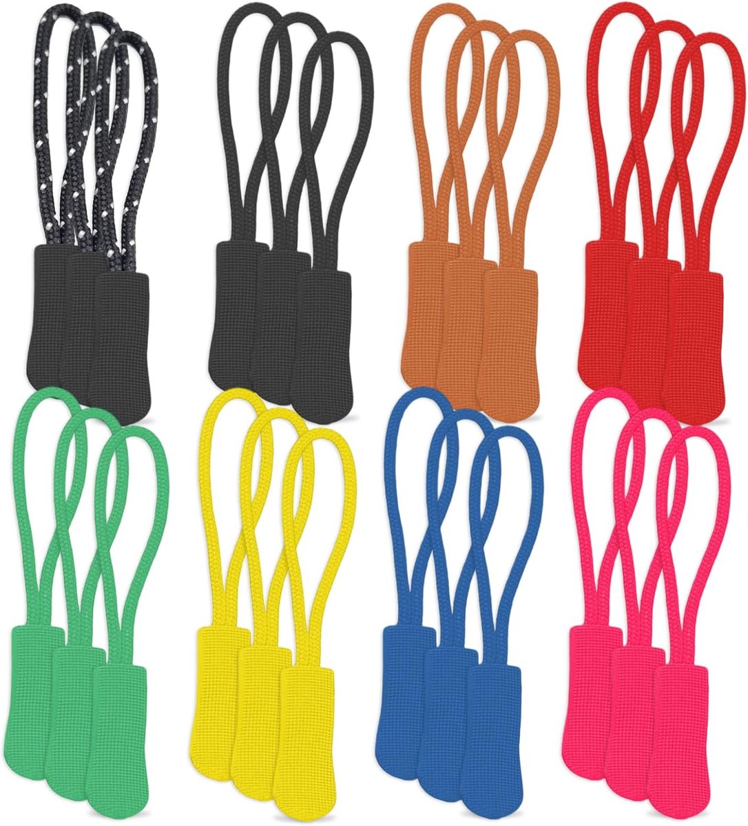 trekt, 40 stuks veelkleurige extensie zip tags kit voor tassen rugzakken bagage kleding portemonnees jassen rits vervanging tag tenten