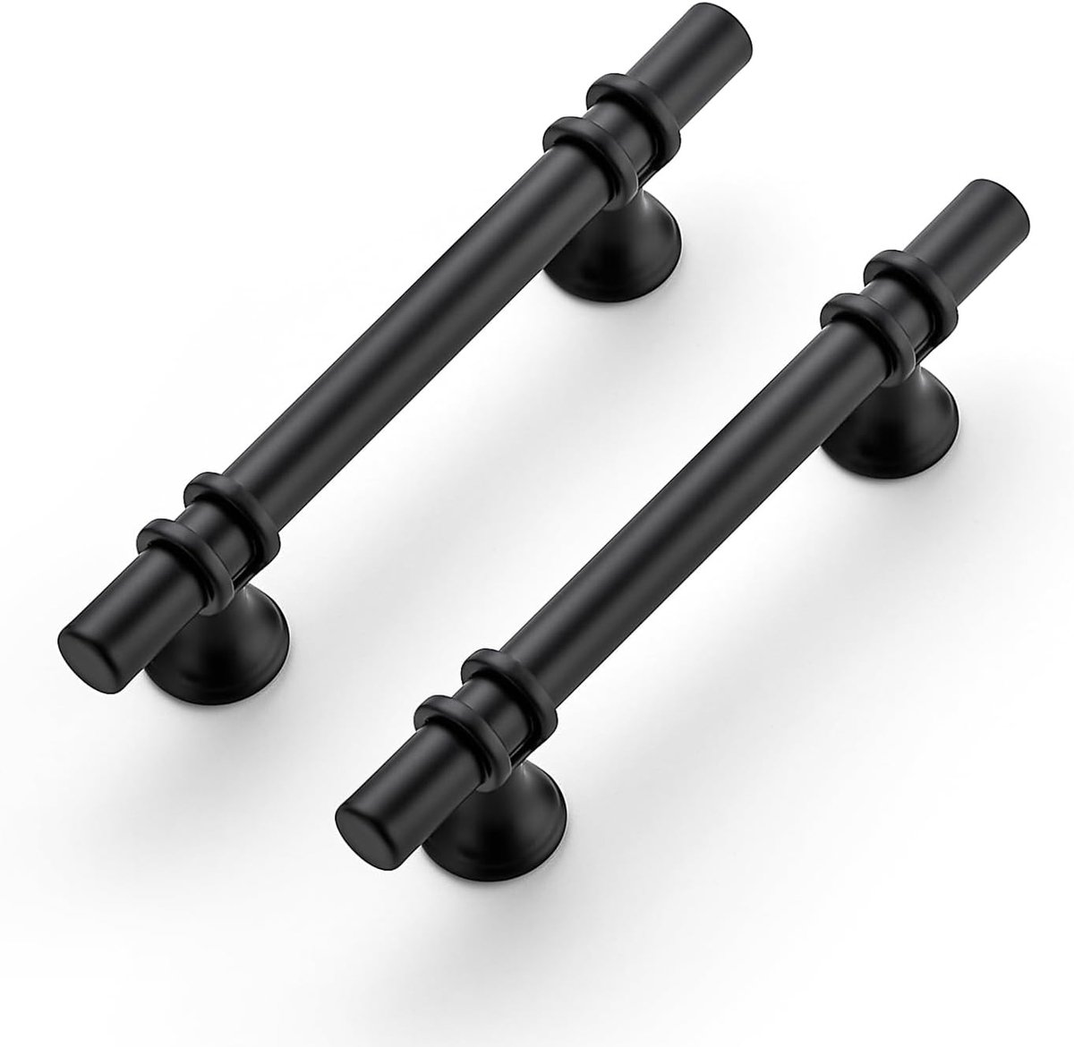 5 stuks zwarte meubelgrepen, 96 mm scharnierafstand, schuifladegrepen met ronde voet, kastgrepen voor keukenkasten, deurgrepen voor keukenkasten, meubelgrepen met ronde voet