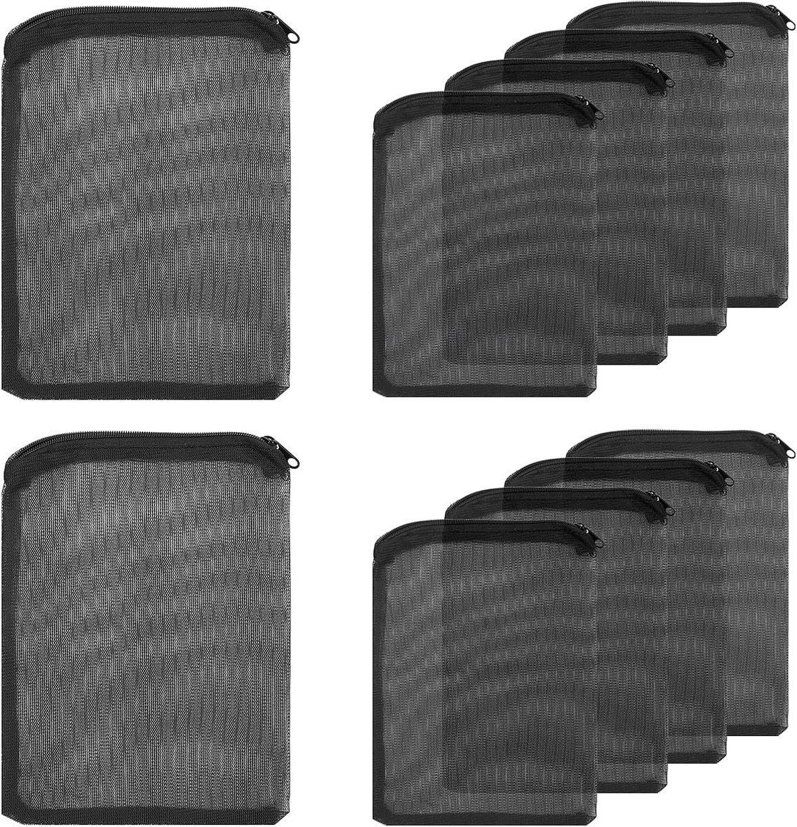 10 stuks aquarium filterzakken, fijn net, met ritssluiting, aquariumfilterzak met hoge doorstroming, vistank mesh filterzakken, herbruikbare zakken voor actieve kool, biologische ballen