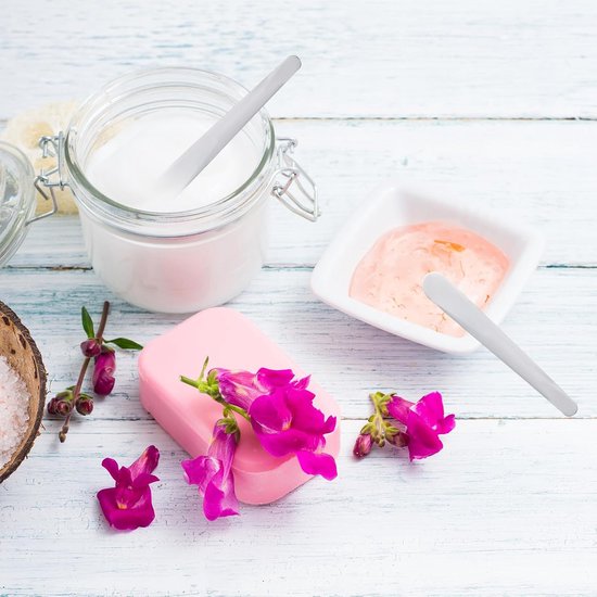 100 stuks cosmetische spatel, spatel cosmetica, kunststof spatel, cosmetische spatel, geschikt voor het mengen en samplen van vochtinbrengende lotion — afbeelding 5