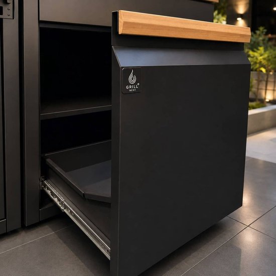 LUXE BUITENKEUKEN GRILLNEST - 4 LADES - INCL. MONOLITH KAMADO GRILL - W155 x D60 x H99 CM - STAINLESS STEEL - COMPLEET van Luxe — afbeelding 4