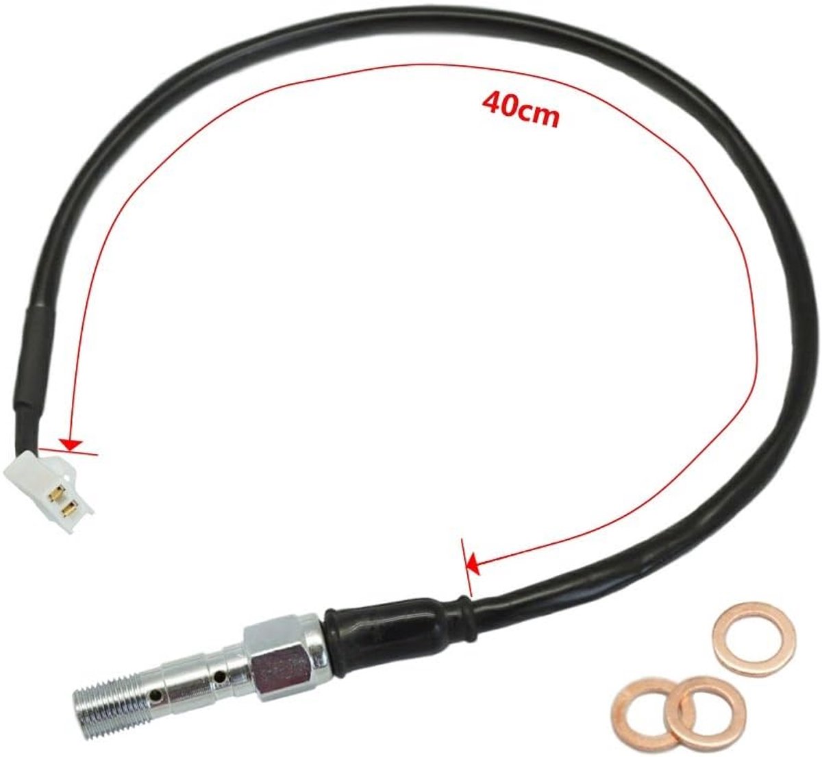 Universal M10 x 1,25 mm voor achter hydraulische rem remklauwen cilinderpomp remlichtschakelaar stoplichtschakelaar met dubbele holle schroef voor scooter bromfiets ATV Yamaha