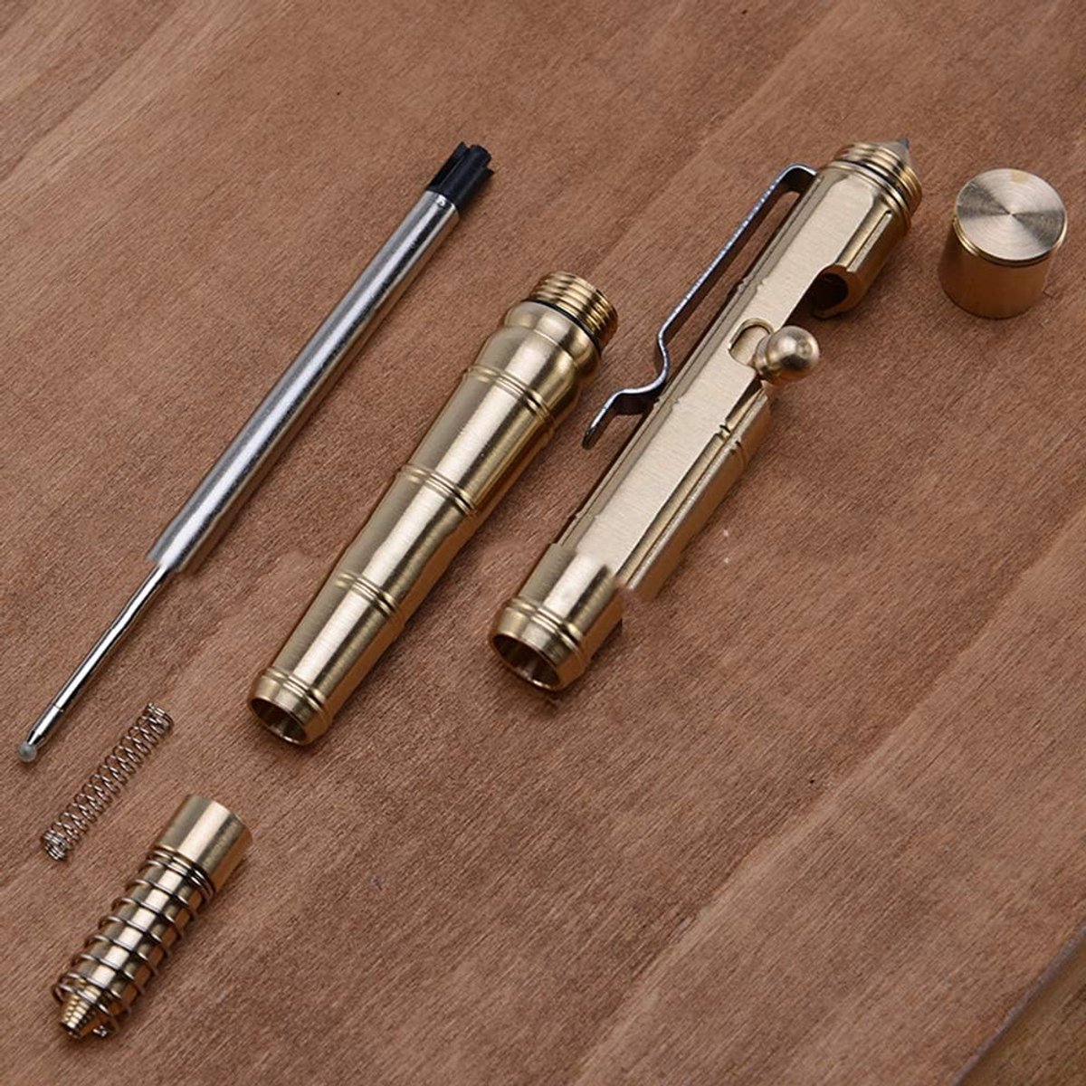 messing pen met intrekbare vullingen, 0,5 mm signatuurpen, 2 kleuren, balpen voor kantoor, geschenkdoos