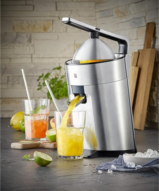 Elektrische Citruspers - Sinaasappelpers Citroenpers - Vers Sap Maken - Hefboomwerking Optimale Opbrengst - 160 Watt - Mat Roestvrij Staal — afbeelding 4