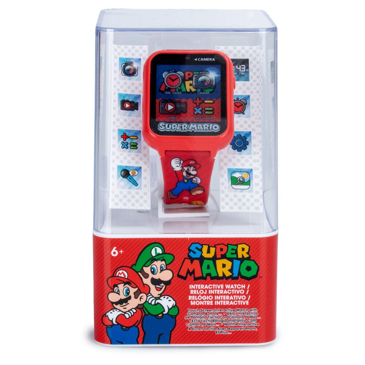 Super Mario Bros Interactief Kinderhorloge - Digitale Smartwatch met Camera, Games & Stappenteller - Siliconen Band
