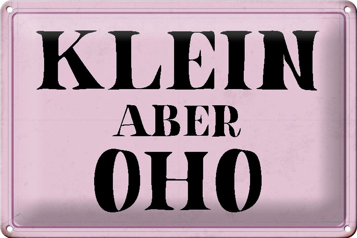 Blechschild Spruch 30x20cm klein aber Oho Schild