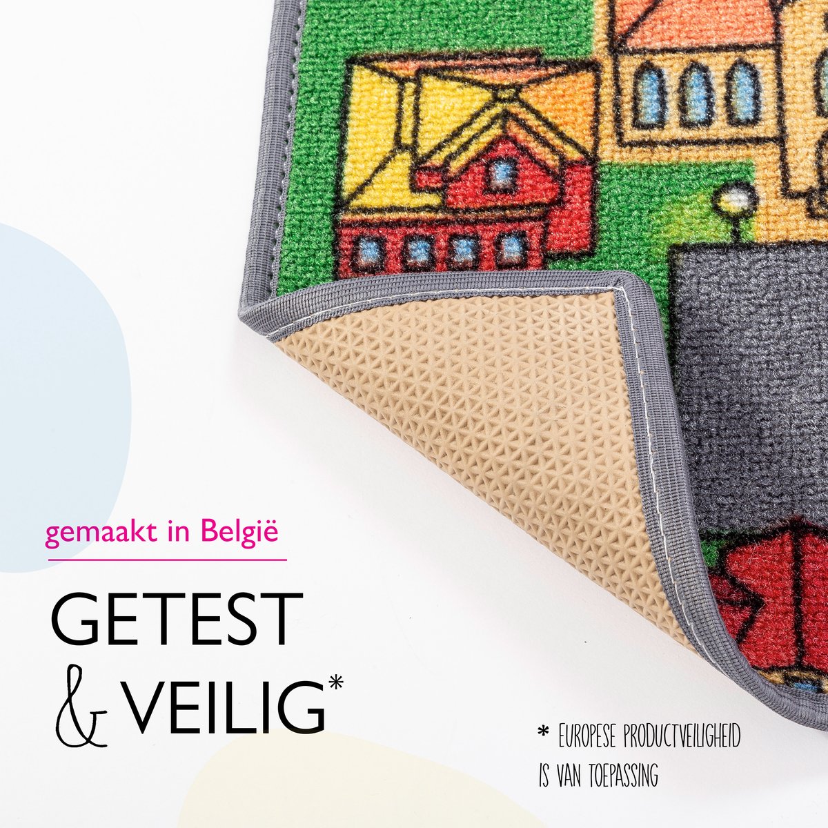 Carpet Studio Playcity Speelkleed - 95x133 cm - Vloerkleed Kinderkamer - Speelmat - Anti-slip Speeltapijt - Verkeerskleed — afbeelding 7