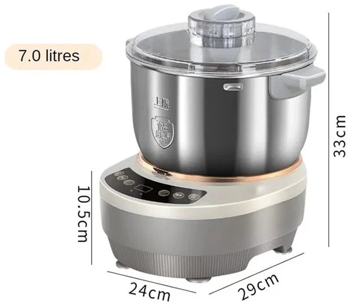 Brandistry - Deegkneedmachine - Keukenmachine - Deegmachine - Brood Bakken - Keukenmixer - 7 Liter - Roestvrij staal - 250W